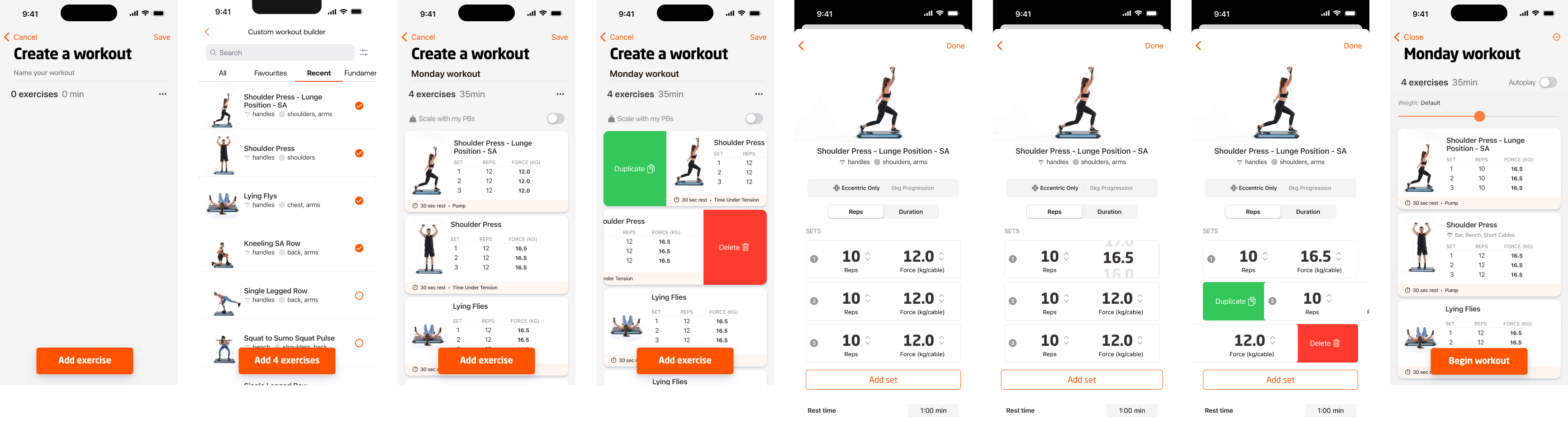 Creating a workout with straight sets